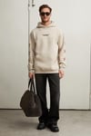 TUXON Erkek Yumuşacık İçi Polarlı Baskı Detaylı Kangru Cepli Regular Taş Rengi Sweatshirt