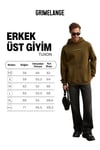 TUXON Erkek Yumuşacık İçi Polarlı Baskı Detaylı Kangru Cepli Regular Haki Sweatshirt