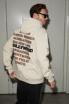TUXON Erkek Yumuşacık İçi Polarlı Baskı Detaylı Kangru Cepli Regular Taş Rengi Sweatshirt