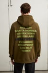 TUXON Erkek Yumuşacık İçi Polarlı Baskı Detaylı Kangru Cepli Regular Haki Sweatshirt