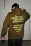 TUXON Erkek Yumuşacık İçi Polarlı Baskı Detaylı Kangru Cepli Regular Haki Sweatshirt
