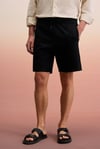 TYRONE Erkek Beli Lastikli Arka Tek Cepli Relaxed Fit Siyah Şort