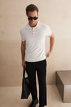 VESTO Erkek Triko Ekru Polo Yaka T-Shirt