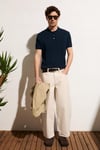 VESTO Erkek Triko Lacivert Polo Yaka T-Shirt