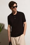 VESTO Erkek Triko Siyah Polo Yaka T-Shirt