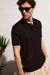 VESTO Erkek Triko Siyah Polo Yaka T-Shirt