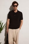 VESTO Erkek Triko Siyah Polo Yaka T-Shirt