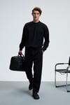 VIENTO Erkek Bisiklet Yaka Uzun Kollu Regular Fit Siyah Sweatshirt