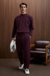 VIENTO Erkek Bisiklet Yaka Uzun Kollu Regular Fit Bordo Sweatshirt