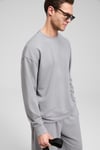 VIENTO Erkek Bisiklet Yaka Uzun Kollu Regular Fit Gri Sweatshirt