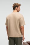 VINTAGE Erkek Kısa Kollu Yuvarlak Yaka Dokulu Gofre Kumaş Regular Fit Bej T-Shirt