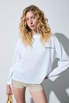 VIRENA Kadını %100 Pamuklu Baskı Ve Nakış Detaylı Uzun Kollu Beyaz T-Shirt