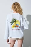 VIRENA Kadını %100 Pamuklu Baskı Ve Nakış Detaylı Uzun Kollu Beyaz T-Shirt