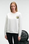 VISTARA Kadın Nakış Detaylı Yuvarlak Yaka Regular Fit Beyaz Sweatshirt