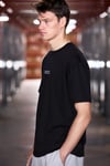 VITO Erkek %100 Organik Pamuklu Nakış Yazı Detaylı Oversize Bol Kesim Kısa Kollu Siyah T-Shirt
