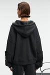 VIVIENNE Kadın Metal Fermuarlı Kapüşonlu Kolda Süs Etiket Ve Cep Detaylı Antrasit Sweatshirt