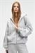 VIVIENNE Kadın Metal Fermuarlı Kapüşonlu Kolda Süs Etiket Ve Cep Detaylı Grimelanj Sweatshirt