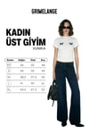 VUNIKA Kadın Yumuşak Kumaşlı Baskı Detaylı Slim Fit Beyaz T-Shirt