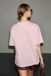 WUNA Kadın Yumuşak Kumaşlı %100 Organik Pamuklu Baskı Detaylı Pembe T-Shirt