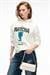 YANMESA Kadın Oversize Baskı Ve Nakış Detaylı Uzun Kollu Kapüşonlu Beyaz Sweatshirt