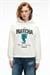 YANMESA Kadın Oversize Baskı Ve Nakış Detaylı Uzun Kollu Kapüşonlu Beyaz Sweatshirt