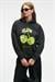 YANMESA Kadın Oversize Baskı Ve Nakış Detaylı Uzun Kollu Kapüşonlu Koyu Antrasit Sweatshirt