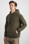 YOKOHAMA Erkek İçi Polarlı Yumuşacık Regular Kanguru Cepli Kapüşonlu Haki Sweatshirt