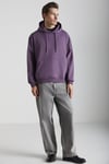 YOKOHAMA Erkek İçi Polarlı Yumuşacık Regular Kanguru Cepli Kapüşonlu Mor Sweatshirt