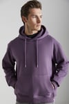 YOKOHAMA Erkek İçi Polarlı Yumuşacık Regular Kanguru Cepli Kapüşonlu Mor Sweatshirt