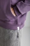 YOKOHAMA Erkek İçi Polarlı Yumuşacık Regular Kanguru Cepli Kapüşonlu Mor Sweatshirt