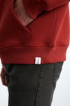 YOKOHAMA Erkek İçi Polarlı Yumuşacık Regular Kanguru Cepli Kapüşonlu Kiremit Rengi Sweatshirt