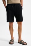 YOURI Erkek Beli Lastikli Arka Tek Cepli Relaxed Fit Siyah Şort