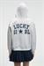 YUMEA Kadın Oversize Kapüşonlu Baskılı Grimelanj Sweatshirt