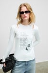 ZARABI Kadın Yumuşak Kumaşlı Halter Yakalı Uzun Kollu Beyaz T-Shirt