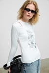 ZARABI Kadın Yumuşak Kumaşlı Halter Yakalı Uzun Kollu Beyaz T-Shirt