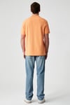 ZEKE Erkek Polo Yaka Relaxed Fit Patlı Düğmeli Kısa Kollu Turuncu T-Shirt