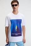 ZEST Erkek %100 Pamuk Oversize Fit Baskılı Kısa Kollu Yuvarlak Yakalı Beyaz T-Shirt