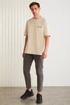 ZEUS Basic Regular Bej Tekli T-Shirt