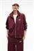 ZINNIE Kadın Regular Nakış Ve Yan Şerit Detaylı Metal Fermuarlı Dik Yaka Bordo Sweatshirt
