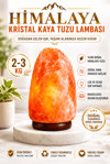 2-3 Kg Himalaya Kristal Kaya Tuzu Lambası+ 1,5 Metre Açma-Kapama Düğmeli