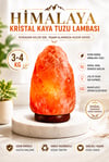 3-4 Kg Himalaya Kristal Kaya Tuzu Lambası+ 1,5 Metre Açma-Kapama Düğmeli