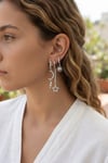 3 lü Set Ay Yıldız ve Güneş Model Gümüş Renk Kadın Küpe