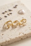 3 lü Set Çiçek Model Gold Renk Kadın Küpe