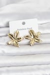 316L Çelik Gold Renk Lotus Çiçeği Model Kadın Küpe