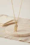 316L Çelik Zincir Gold Renk Zirkon Taşlı Jellyfish Model Kolye
