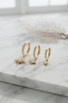 Gold Renk Kutup Yıldız Model 3 lü Küpe Seti