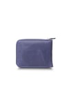 Guard Antique Navy Blue Zipper Horizontal Mini Leather Wallet