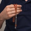Metal Püsküllü Kapsül Kesim Sıkma Kehribar Tesbih