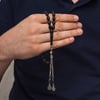 Metal Püsküllü Sıkma Kehribar Tesbih