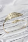 Pazu Bileklik Gold Renk Pirinç Yaprak Model